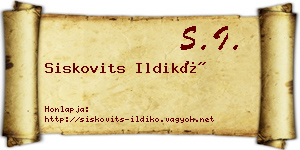 Siskovits Ildikó névjegykártya